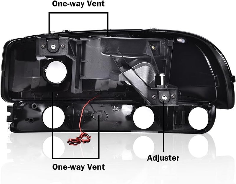 PIT66 LED DRL BAR Headlights Assembly, Compatible with 1999-2006 GMC Sierra /2000-2006 GMC Yukon, Headlamps Smoky Lens Black Housing Clear Reflector - Image 4